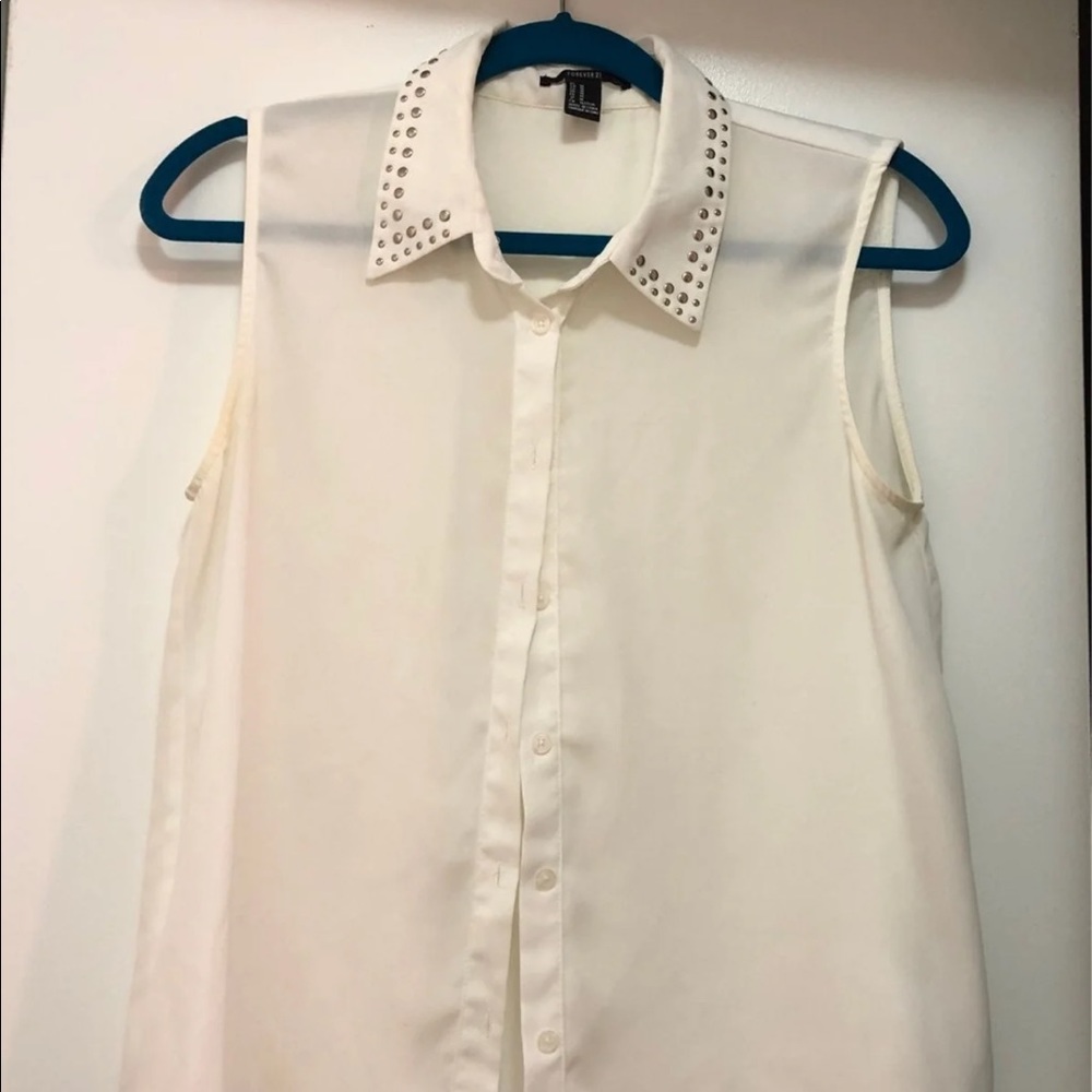 Forever 21 Tank with Silver Detailing on Collar